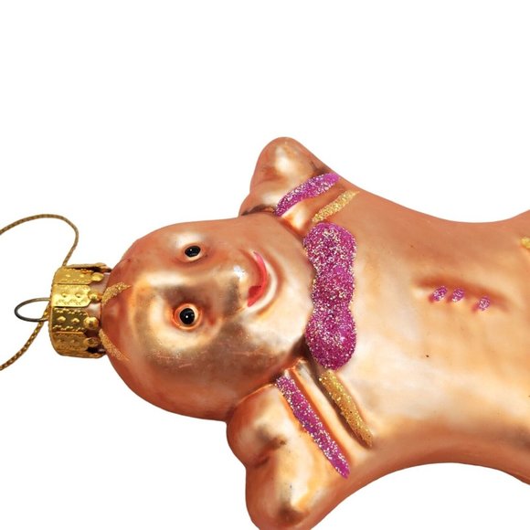 Lot 2x Snowmen of Mitford MURPHY BUCKET HEAD  3"‎  Blown Glass Gingerbread Man - Picture 7 of 9